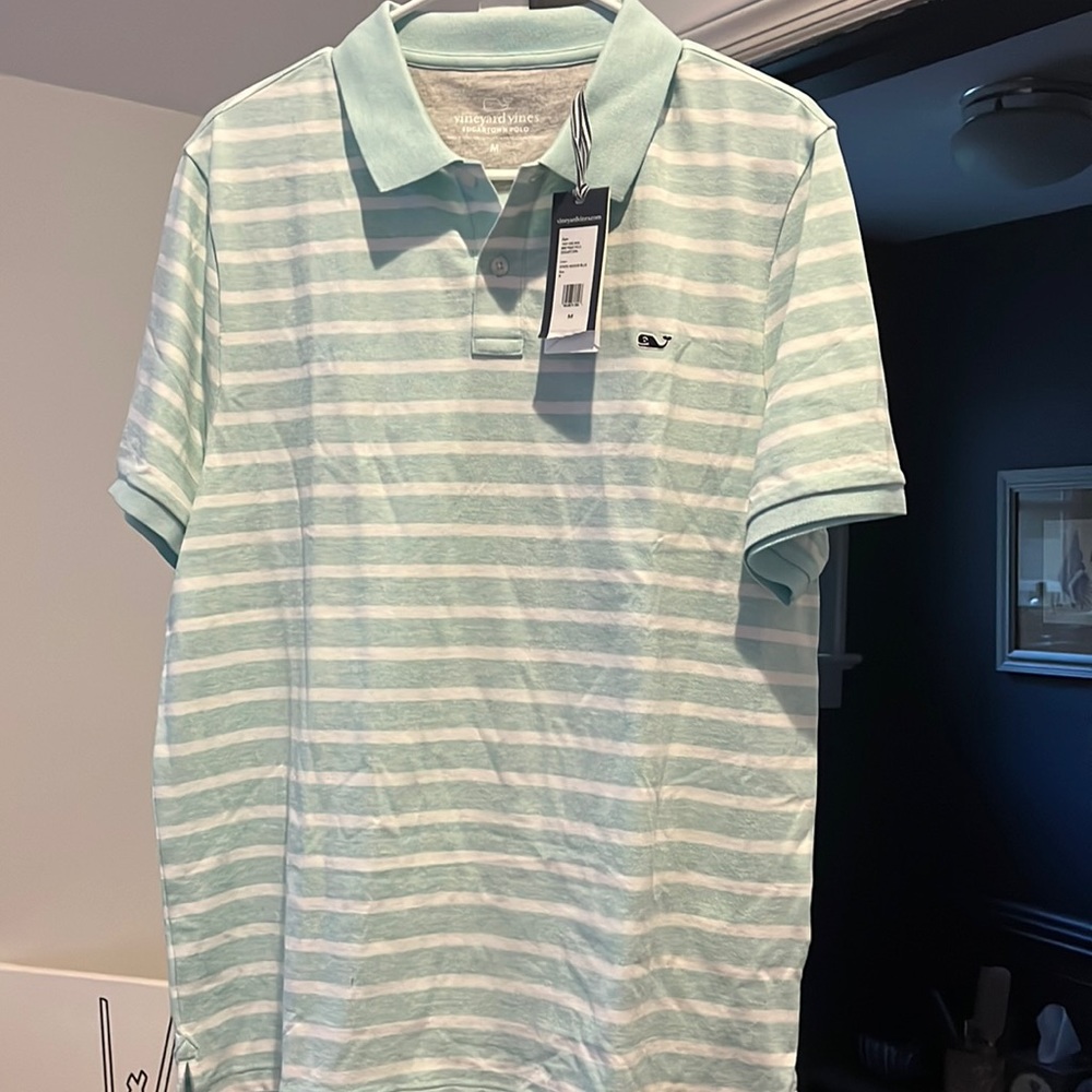 New with tags, Mens, szM, striped polo shirt